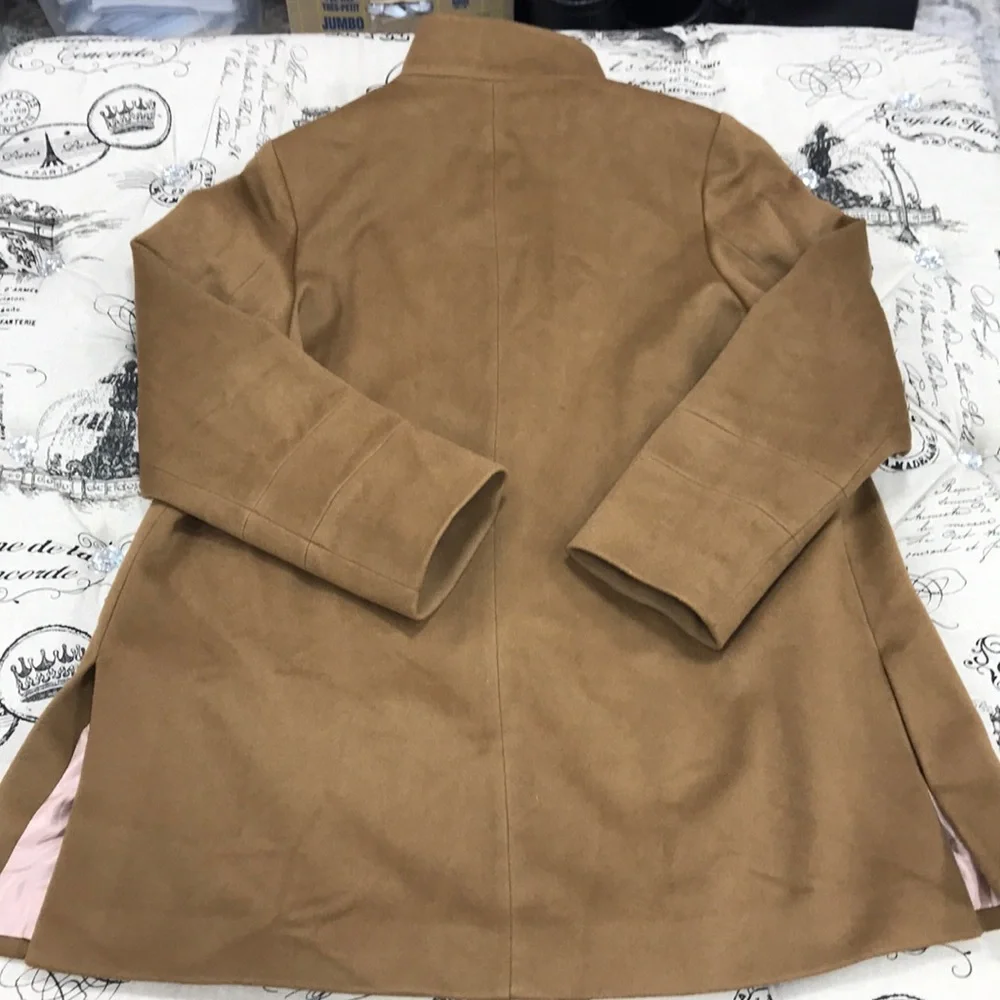 Fleurette Stand Collar Wool Car Coat - Picture 8 of 12